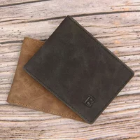 Men Short Wallet with Zipper Coin Pocket Fashion Soft Leather Men Horizontal Slim Money Purses Multifunctional Small Wallets