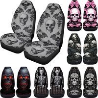 Baroque Skull Bats Print Car Seat Covers for Halloween Seat Protector Auto Decorations Accessories for SUV Truck Vans Sedans