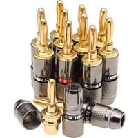 8/12PCS Speaker Banana Plug Connector Monster 24K Gold Plated Copper Speaker Adapter Audio Video Terminal Banana Connectors