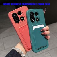 Case for OnePlus 15 13T Liquid Silicone Card Holder Soft Phone Skin Cover 1+ 13 Shockproof Back Pocket Wallet Funda