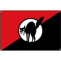 90X150CM Black Cats Flag Polyester Printed Anarchy Banner For Decor Funny Flags Bedrooms Home Decor Items Outdoor Decors Custom