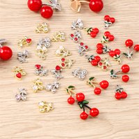 5pcs Mix Cute Metal Fruit Cherry Charms Pendants for Jewelry Making Drop Earrings Necklaces Bracelets DIY Crafts Accessories