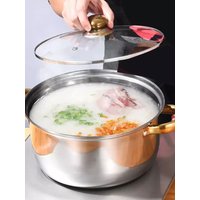 18pcs Cookware Set with Glass Lid, Stainless Steel Pot Set (6 pot+6 lid+6Silicone cookware), Stock Pot, Large Heavy Duty Stainless Steel Stockpot Stainless Steel Stockpot with Lid Double Handled Soup