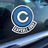 1PC Circle Letter C Graphic Waterproof Vinyl Sticker For Car Motorcycle Helmet Laptop Decor, Assorted Colors