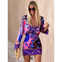 Casual Summer Suit Flowing Print Loose Sleepwear Women 2 Piece Long Sleeve Wide Leg Pants Women Pajamas Set Pijama Pyjama