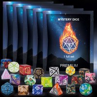 D&D Dice Set 8/40pcs, Including 7/35pcs Polyhedral Dices and 1/5pcs Creative Velvet Bags, for RPG Role-Playing Game