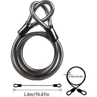 Bike Anti-Theft Industrial Grade Steel Cable Chain Lock 70.87in Motorcycle and Bicycle Accessories Safety Lock Anti-Theft Lock