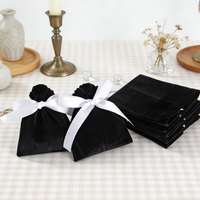 Exquisite 7x9cm Velvet Ribbon Jewelry Bags 5Pcs Portable Drawstring Dust Pouches for Storing All Kinds of Delicate Jewelry