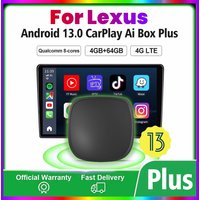 Smart CarPlay Ai Box Android 13 Plus 4+64G Wireless Android Auto 4GLTE GPS For YouTube Netflix For Lexus ES RX NX UX GX LX IS LS
