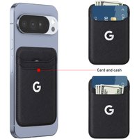Strong Magnetic For Magsafe Card Holder Wallet For Google Pixel 10 IPhone 17 Case Carbon Fiber Saffiano Leather Card Dual Slots