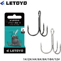 LETOYO high Carbon Stell triple Hooks black nickles or matte tin Hard Lure Fishing Hook for pike bass sea fishing accessories