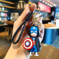 Cartoon Spider Man Keychain Classic Doll Pendant Creative Car Silicone Jewelry Bag Hanging Decoration Gift for Friends