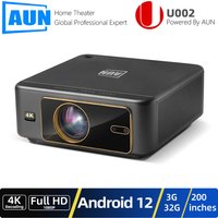 AUN U002 Android Projector Smart Auto Focus 3D MINI Home Theater Movie Full HD 1080P LED 4K VideoProjector Laser Phone Cinema
