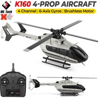 New WLToys RC Helicopter K160 Four Blades Brushless Motor Airplane 2.4GHz 4 Channels 6-axis Gyro Remote Control EC-145 Model