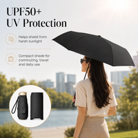Mini Pocket Umbrella UV Protection Sun Shade Rain Folding Compact Parasol Capsule Lightweight Travel Vinyl Gift for Women Daily
