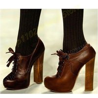 Runway Style Cross Tied Round Toe Pumps Chunky High Heel Matte Leather Lace-up Autumn Women Shoes 2024 Sexy Zapatos Para Mujere