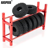 AXSPEED Metal Wheel Tires Shelf Storage Rack for 1/18 TRX-4M Bronco Defender K10 1/24 Axial SCX24 Wrangler Deadbolt RC Crawler