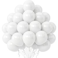White Balloons, 10 inch Latex Party Balloons, Matte White Balloon for Birthday, Baby Shower, Anniversary, Graduation, Wedding De