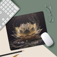 1pc Rubber Mouse Pad White Lotus Computer Desk Mat Non-Slip Desk Accessories Office Rug Mouse Mat Keyboards Setup Gaming Mats