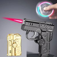 Creative Deformation Gun Lighter | Foldable Gyro Fidget Butane Gas Lighter, Windproof Red Flame Straight Jet Ignition Tool