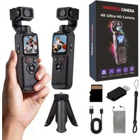 4K HD Handheld Camera 330°Face Tracking Autofocus Action Camera Portable Pocket Cam Outdoors Travel Hiking Cycling Vlog Recorder