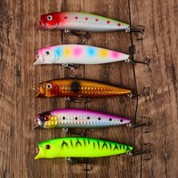 5pcs Topwater Popper Fishing Lure Surface Floating Hard Bait For Saltwater Fishing