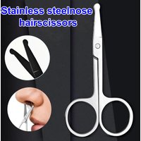 Stainless Precision Nose Hair Scissors Rounded Professional Facial Hair Scissors for Eyebrows Beard Mustache Trimming Tools with
