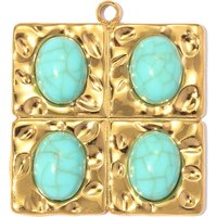 3pcs/Lot Wholesale Stainless Steel Geometric Natural Stone DIY Earring Charm Moon Sun HeartNecklace Pendant Women Star Jewelry
