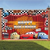 Movie CarsParty Decorations Backdrop Children's Theme Birthday Party Supplies Lightning Mcqueen Decoration Banner Baby Baptism