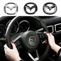 ABS Car Steering Wheel Center Sticker Car Interior Stickers Decoration Accessories For Mazda 3 5 6 323 626 CX-3 CX-4 CX-5 CX-7