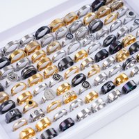 20Pcs/Lots Fashion Stainless Steel Rings For Men Women Wedding Party Ball Dressup Jewelry Accessories Gifts Mix Style