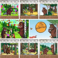 Gruffalo Woodland Animals Birthday Party Backdrop Enchanted Forest Baby Shower Photo Booth Banner Custom Kid Cartoon Theme Decor