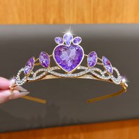 1 purple heart crown high-end and atmospheric birthday crown headband versatile hair accessory suitable for daily use