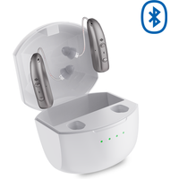 Bluetooth hearing aid, 16-channel hearing loss compensation, hearing aid with invisible fit noise reduction hearing aid base
