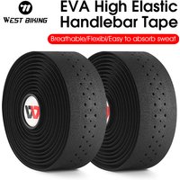 WEST BIKING Bicycle Handlebar Tape EVA PU Bar Tape Soft Cycling Damping With 2 Bar Plug Road Bicycle Anti-slip Shock straps