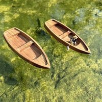 Handmade Floating Wooden Boat Mini Boat Model Fishing Cat Boat Fish Tank Pond Landscaping Decoration Aquarium Accessories