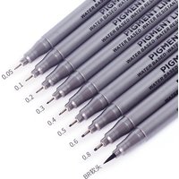 0.05-0.8mm Multi-size Waterproof Quick-drying Ink Professional Sketch Hook Line Needle Pen Brush Art School Office Stationery