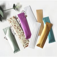 100pcs Open Top Aluminum Foil Bag Long Strip Disposable Storage Sealing Pouch Heat Sealing Trial Tea Bag Food Subpackage