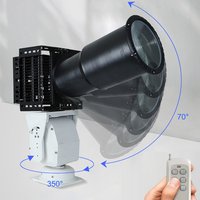 Marine LED Search Light,200W 12-24V DC 5 Degree Long Range 3Km Spotlight,Rotating Aluminum Tower Light for Boat Hunting Security