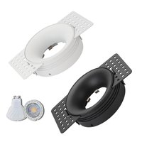 Frameless Recessed LED Ceiling Downlight Fitting GU10 MR16 Bulb Holder Round Spot Light Adjustable Frame