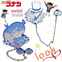 Anime Detective Conan Kaito Kid Metal Badge, 2026 New Cute Cartoon Brooch, High-Value Lapel Pin for Backpack Clothes, Fan Gift