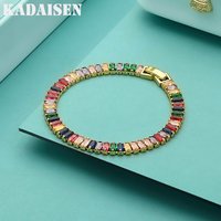 925 Sterling Silver Bracelet Light Luxury Colored Zirconia Hand Jewelry Bracelet Women Charm Jewelry Gift Party