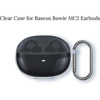Clear Case for Baseus Bowie MC2 Clip-On Earbuds Shockproof Soft Slim TPU Protective Cover Accessories Earphones with Carbiner