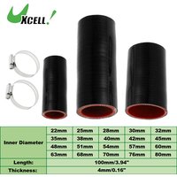 UXCELL 1 Set 22mm 25mm 30mm 32mm 35mm ID 100mm Length 0 Degree Black Red Car Silicone Hose with Clamps Coolant Hose Universal
