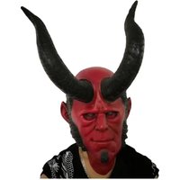 Movie Hellboy Mask Cosplay Rise of the Blood Mask Queen Ox Horn Mask Adult Gloves Latex Hand Gauntlet Halloween Party Props