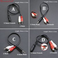 1PC 3.5mm Male/Female Plug To 2 RCA Audio Cables For Computer TV VCD Subwoofer Car Left Right Channel Conversion Audio Cable