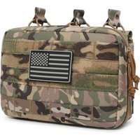 Tactical Mag Admin Pouch Molle Utility Tool Pouch Medical EMT Organizer with Triple Stacker Magazine Holder for M4 M16 Patch