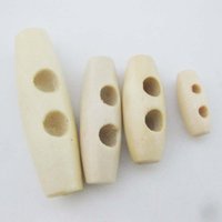 WBNVKS 20Pcs/Pack 2 Holes Nature Wood Stopper Strip Buckles Buttons For Garment DIY Sewing Accessories