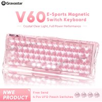 Grava Star Mercury V60 K1 Pink Magnetic Mechanical Keyboard 8000Hz Rapid Trigger 0.005mm UFO Switches Gamer Wired RGB Keyboard