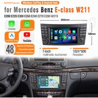 AUTOTOP 7-calowy ekran samochodowy z YouTube i CarPlay do Mercedes Benz Klasy E W211 E200 E220 E300 E350 E240 E270 E280 W219 Android Auto Cam
